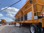 Olympus cold feed bins, 3 CFB system, side view, showing control panel